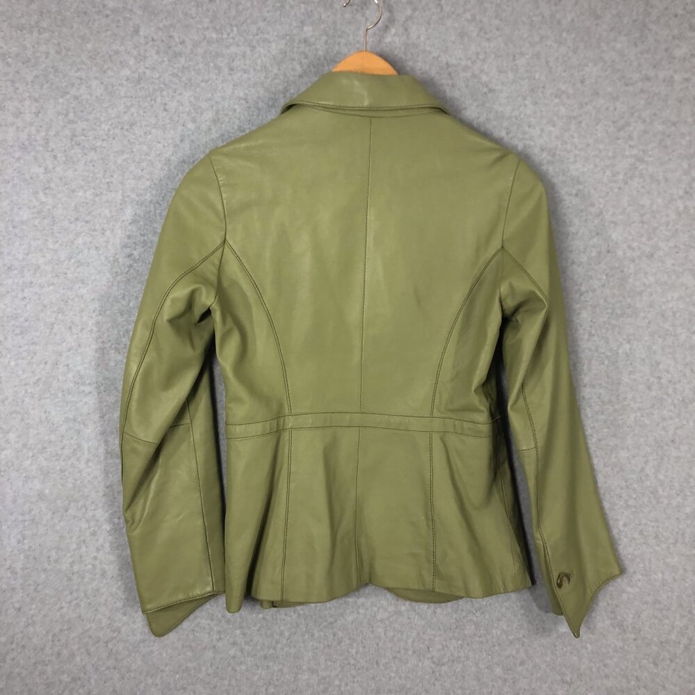 Vintage Y2K Wilsons Leather Green Leather Jacket Size Small - Picture 7 of 10